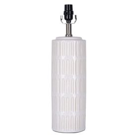 Etched Ceramic Table Lamp Base, Natural Two-Tone, 19" H