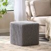Hand-Knitted Accent Foot Stool – Gray