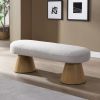 Modern Upholstered Dining Bench – Neutral Fabric