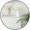 30" Black Metal Framed Round Wall Mirror