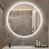 Round LED bathroom mirror with light, wall-mounted vanity mirror, anti-fog, adjustable color temperature and dimming function
