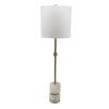 D10x34" Ipori Alabaster And Metal Buffet Lamp