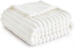 GentleSoft White Fleece Throw Blanket for Couch Cozy Blanket for Women & Teens, 50 x 60 Inches