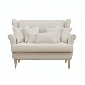 SOGA 6PC 45cm Square & 30x50cm Rectangular Lumbar Pillow Cover Set – Cream Chevron Embroidered Decorative Cushions for Sofa and Bed