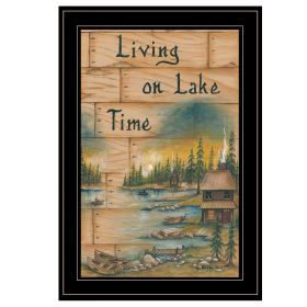 "Living On The Lake" by Mary June, Ready to Hang Framed Print, Black Frame