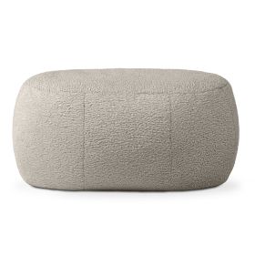 Jaxx Ellis Shearling Ottoman – Oval Smoke