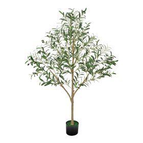 5FT Artificial Olive Tree Tall Fake Plant with Black Pot for Home Office