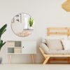 32 Inch Silver Metal Framed Round Bathrrom Mirror for Wall.(W2203134063)