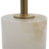 D10x34" Ipori Alabaster And Metal Buffet Lamp