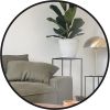 30" Black Metal Framed Round Wall Mirror