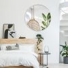 32 Inch Silver Metal Framed Round Bathrrom Mirror for Wall.(W2203134063)