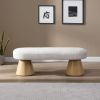Modern Upholstered Dining Bench – Neutral Fabric