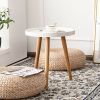 Round Scandinavian Side Table – Natural Wood Legs