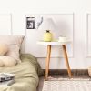 Round Scandinavian Side Table – Natural Wood Legs