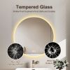 Round LED bathroom mirror with light, wall-mounted vanity mirror, anti-fog, adjustable color temperature and dimming function
