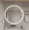 Round LED bathroom mirror with light, wall-mounted vanity mirror, anti-fog, adjustable color temperature and dimming function
