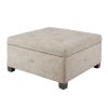 Modern Upholstered Storage Ottoman – Soft-Close Lid