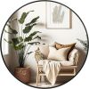 36 Inch Black Metal Framed Round Bathrrom Mirror for Wall.(W2203134079)