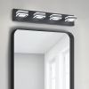26" Modern Black 4-Light LED Vanity Light, Square Acrylic Lampshades Wall Mount Fixture for Bathroom, Mirror Lighting