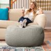 Jaxx Ellis Shearling Ottoman – Oval Smoke