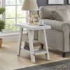 Athens White Wood Side Table with Shelf