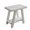 Athens White Wood Side Table with Shelf