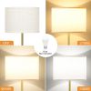 60'' Modern Floor Lamp with Shade, Tall Lamps for Living Room, Bedroom, Office, Dining Room, Gold Standing Lamp with Marble Base(Without Bulb)