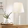Etched Ceramic Table Lamp Base, Natural Two-Tone, 19" H