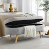 Grey Oval Storage Ottoman Bench