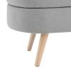 Grey Oval Storage Ottoman Bench